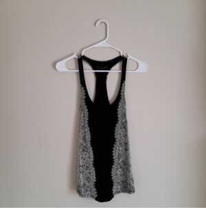 Guess Black and Cream Lace Tank Top. Size XS